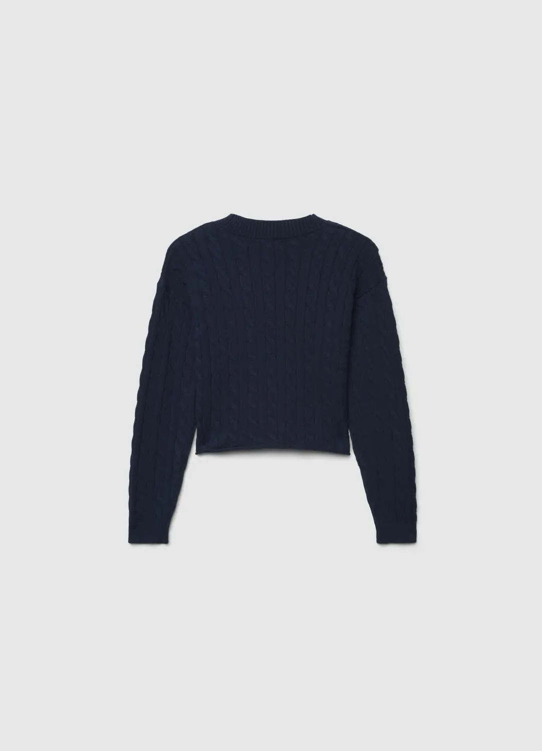 Calliope pull crop torsadé col rond femme manches longues