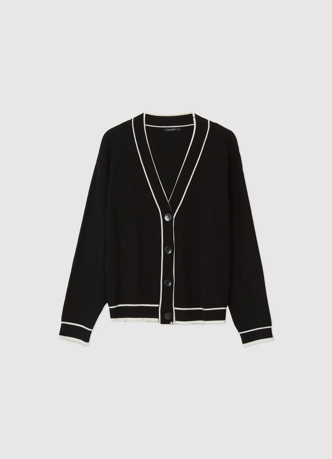 Calliope cardigan femme col V profils contraste boutonné