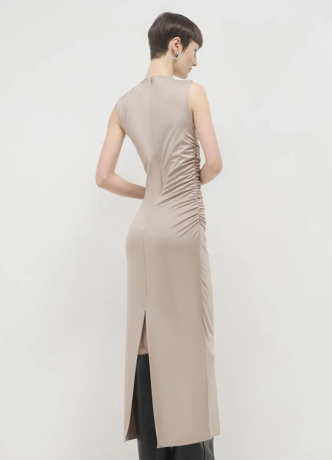 Calliope Atelier robe longue fente ruché