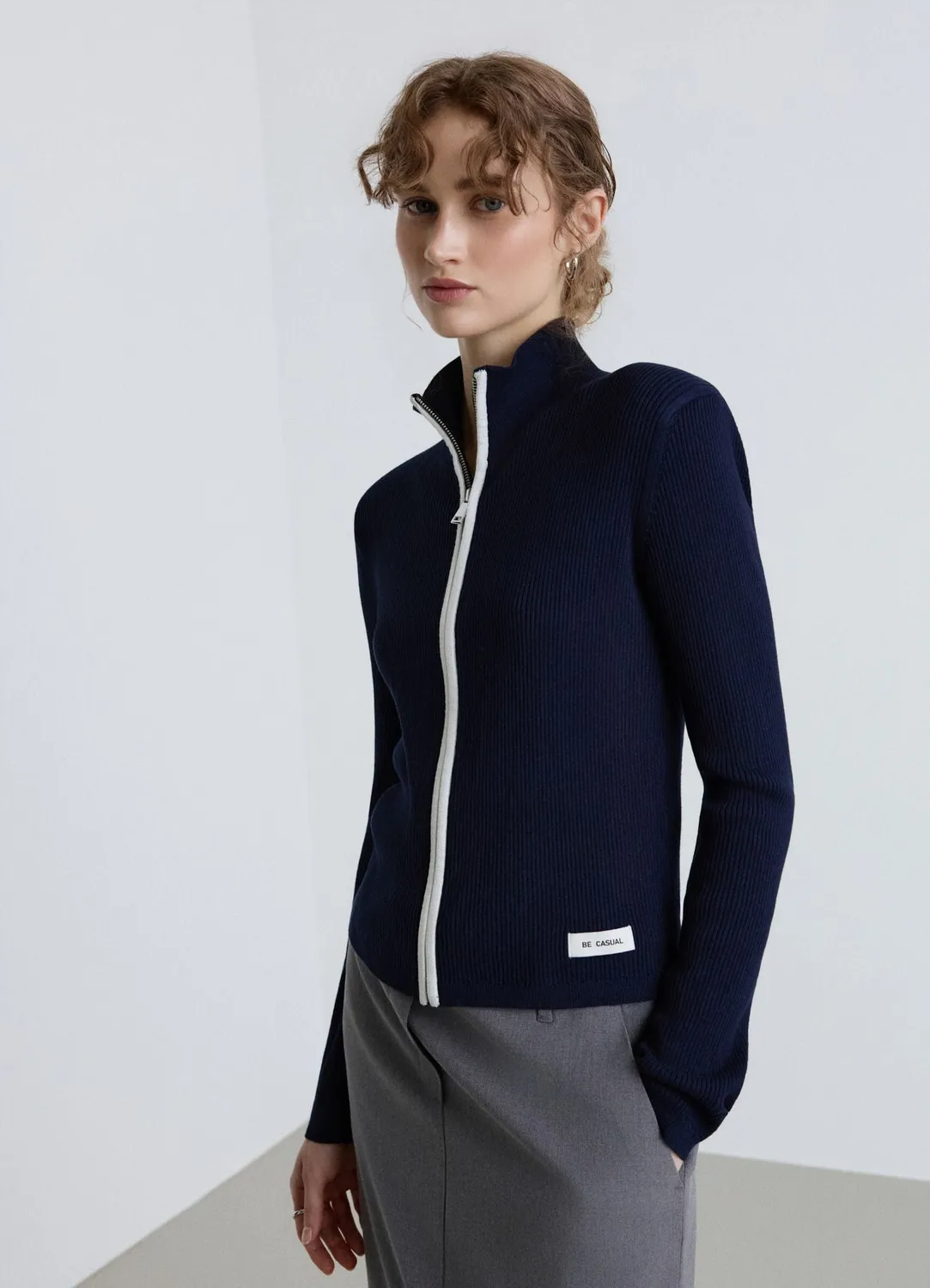 Calliope cardigan zippé à côtes femme viscose