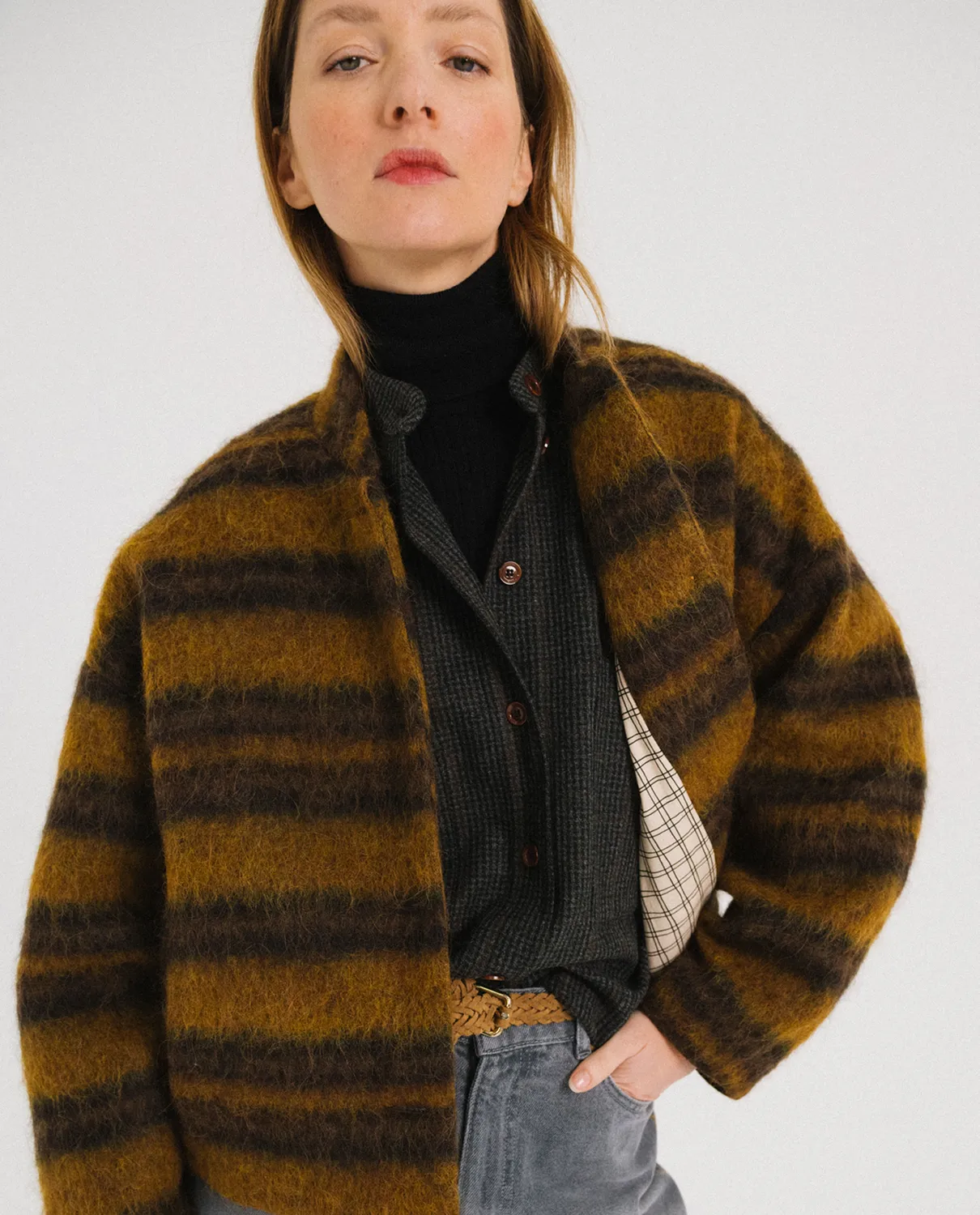 Tinsels Destiny blouson laine rayé Harry