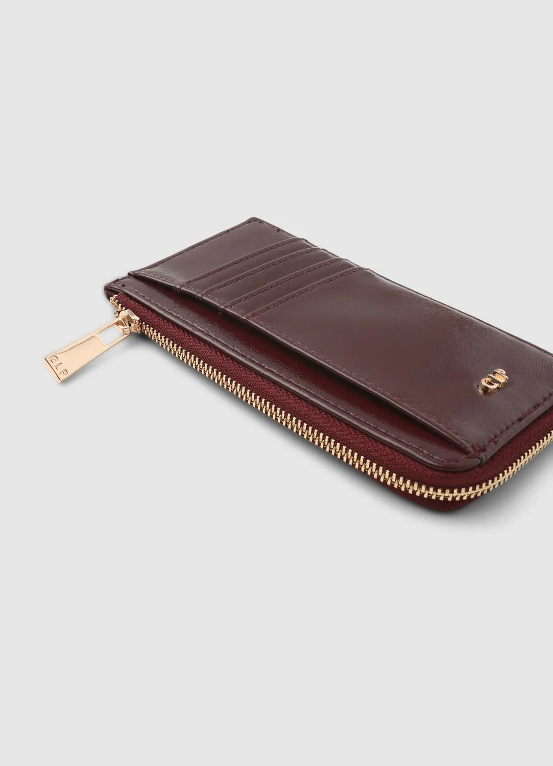 Calliope portacarte femme zip doré compact uni