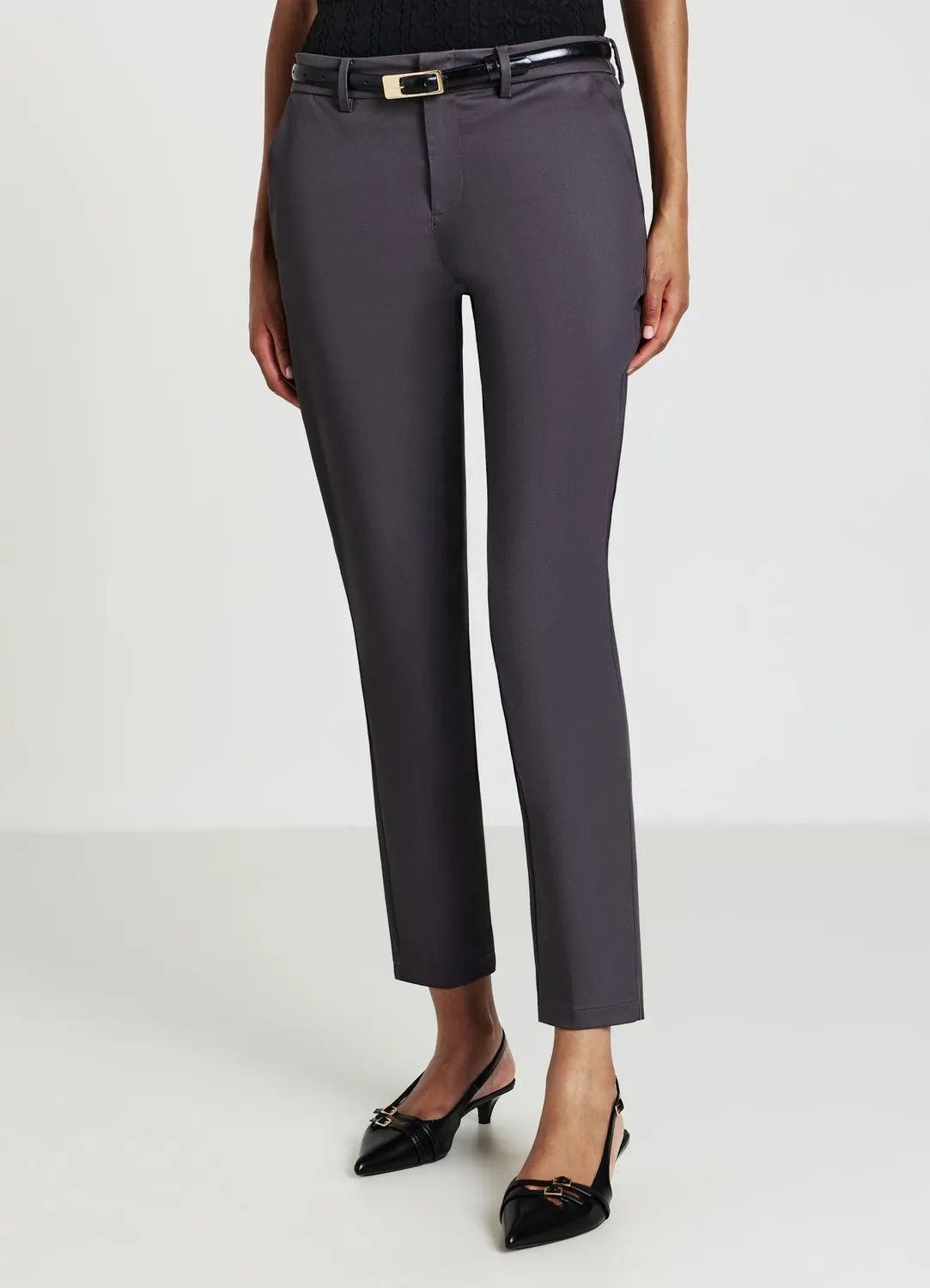 Calliope pantalon femme coton uni coupe droite S