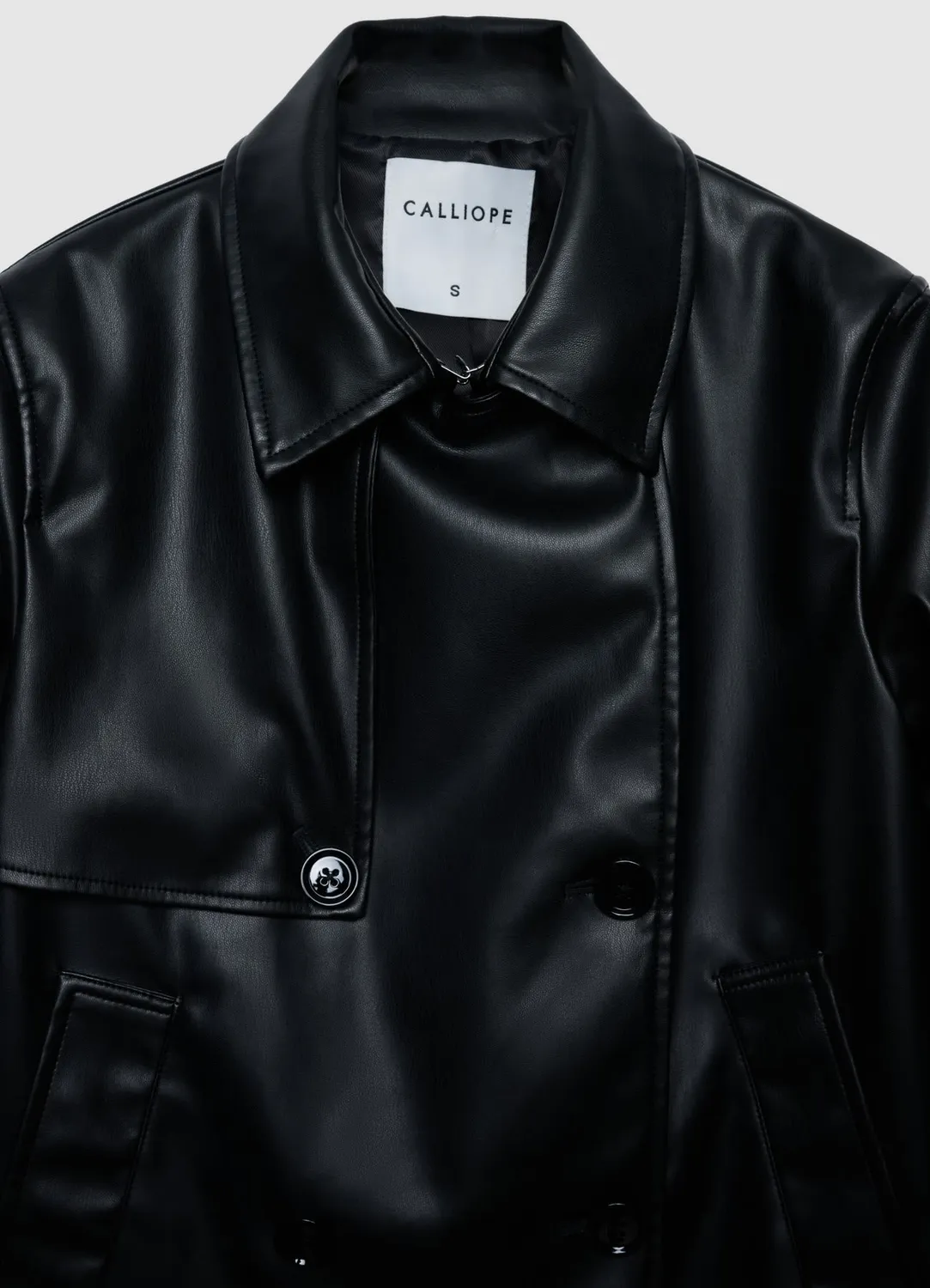 Calliope trench court similipelle double boutonnage