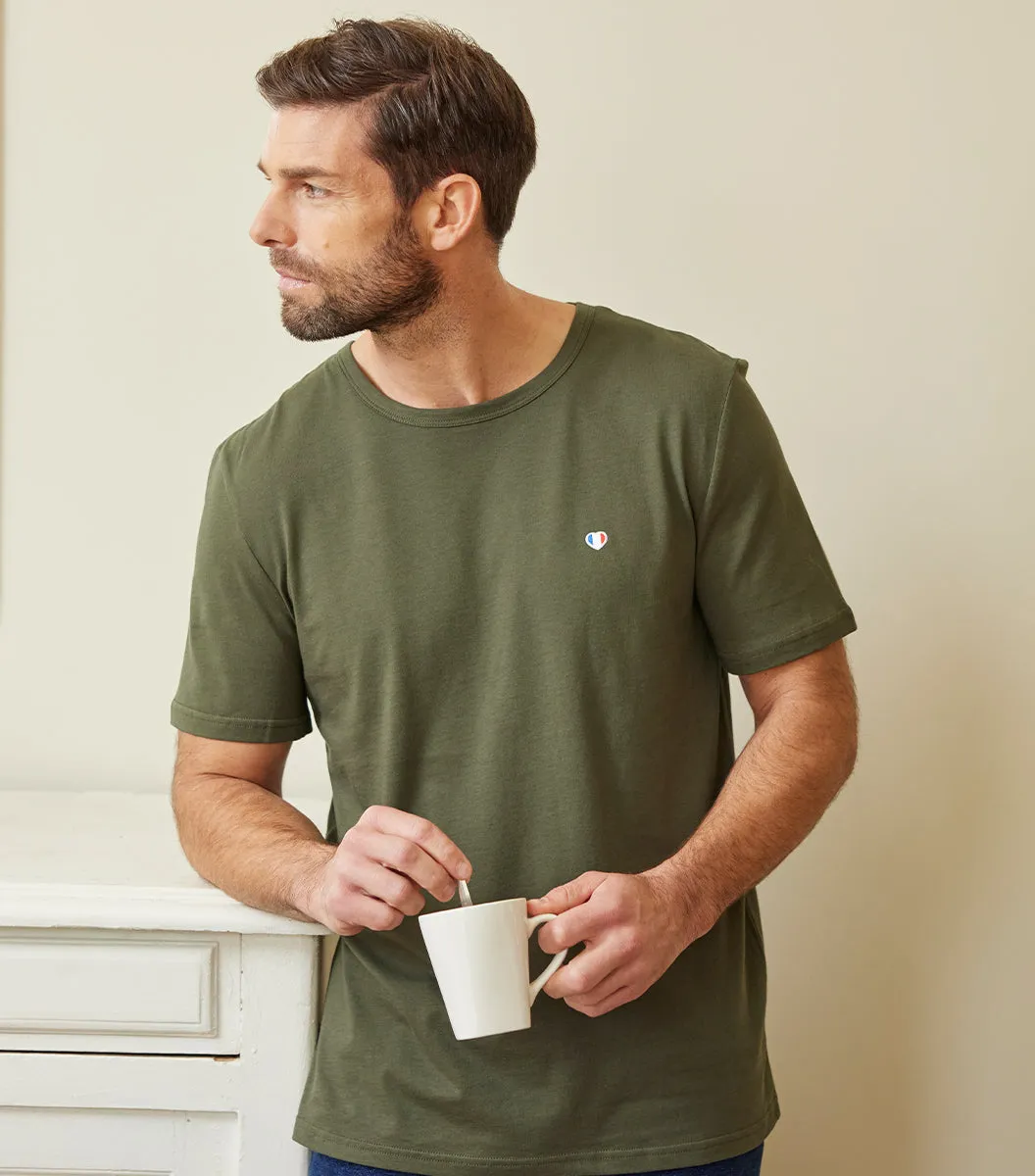 Cocorico Iconique T-shirt Homme Kaki coton