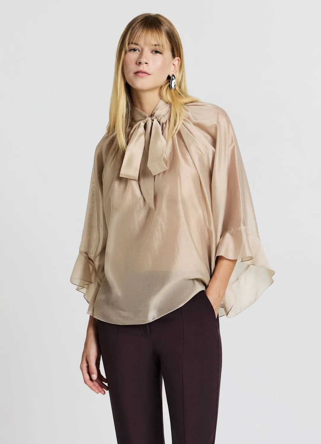 Calliope blouse ample volants femme taille S unie
