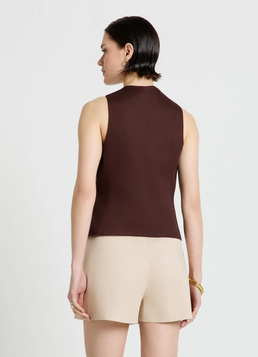 Calliope gilet femme col V boutons cintré