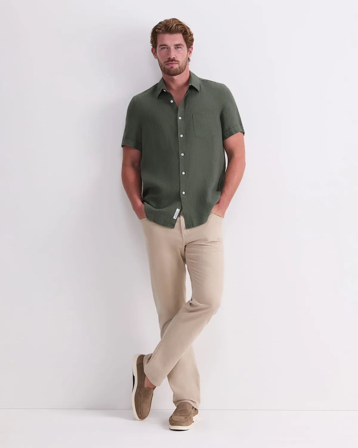 Sportscraft chemise lin homme manches courtes