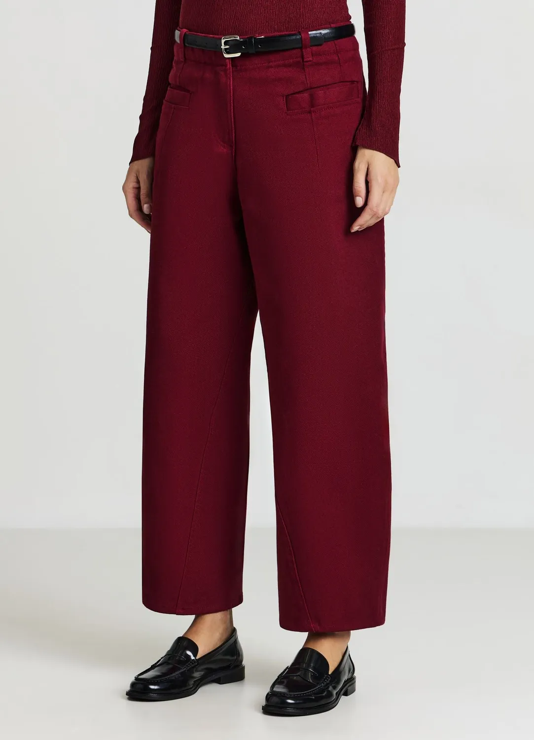 Calliope Pantalon balloon femme taille haute long