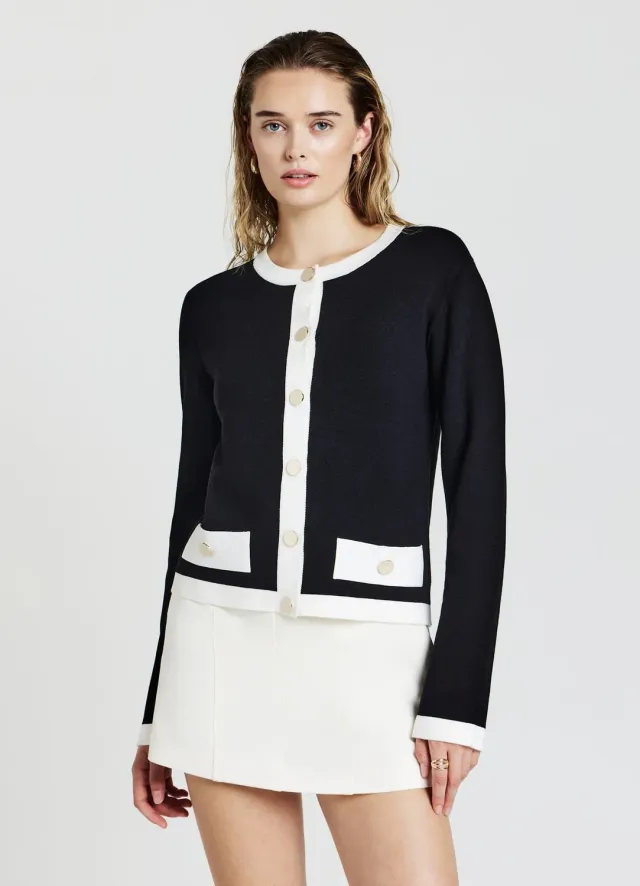 Calliope Cardigan boutons dorés femme col rond