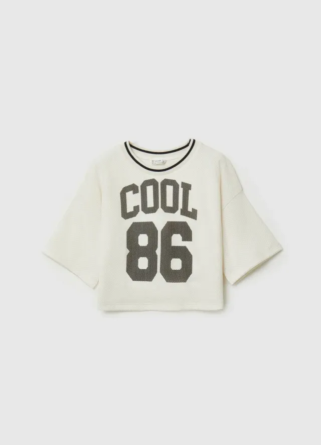 Calliope t-shirt crop fille numéro coupe douce