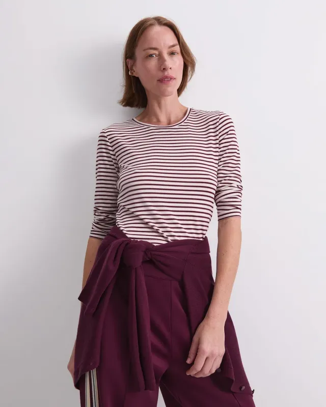 Sportscraft Stripe Lurex Long Sleeve Magic Tee tee-shirt rayé