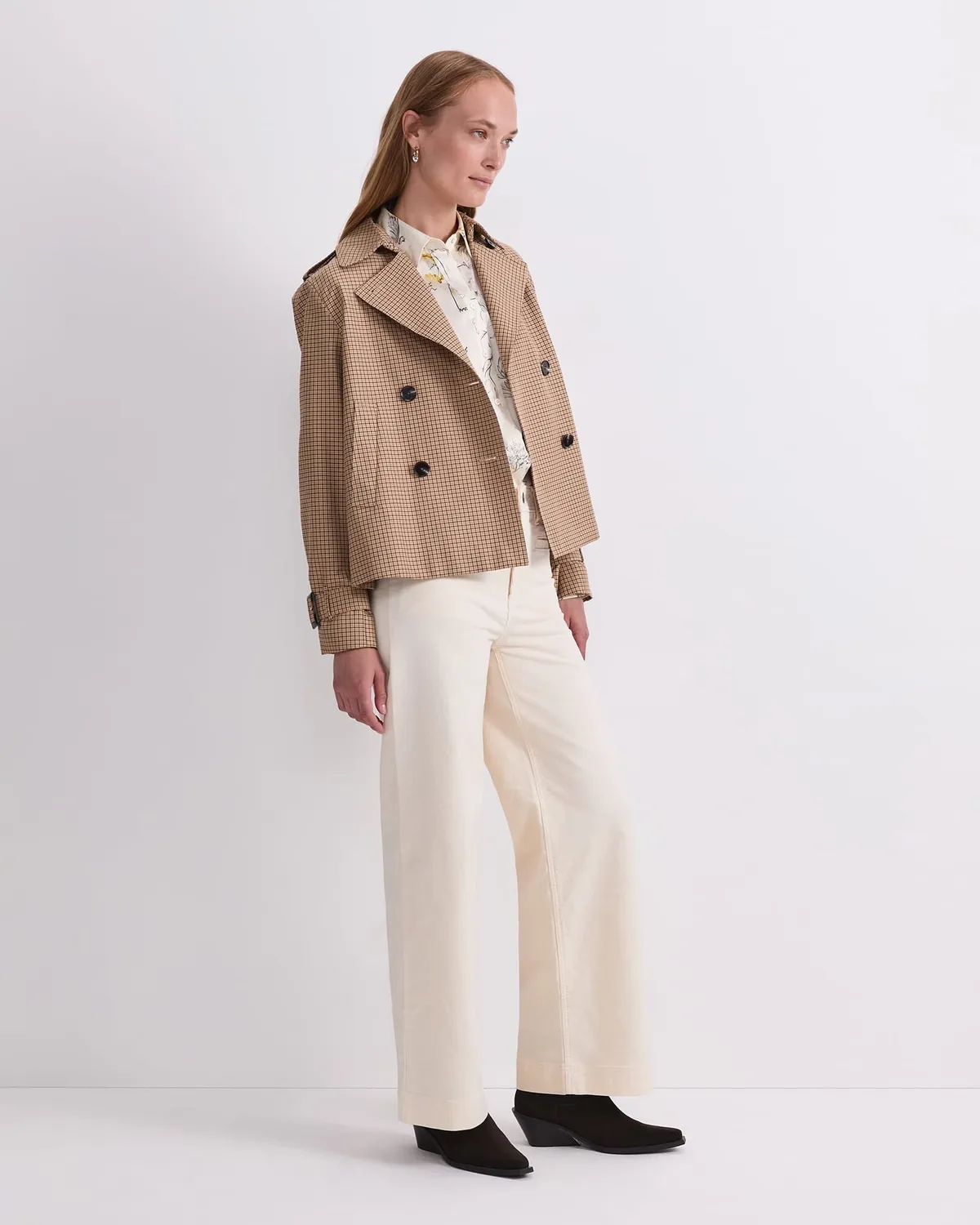 SportsCraft Audrey trench court à carreaux lin femme