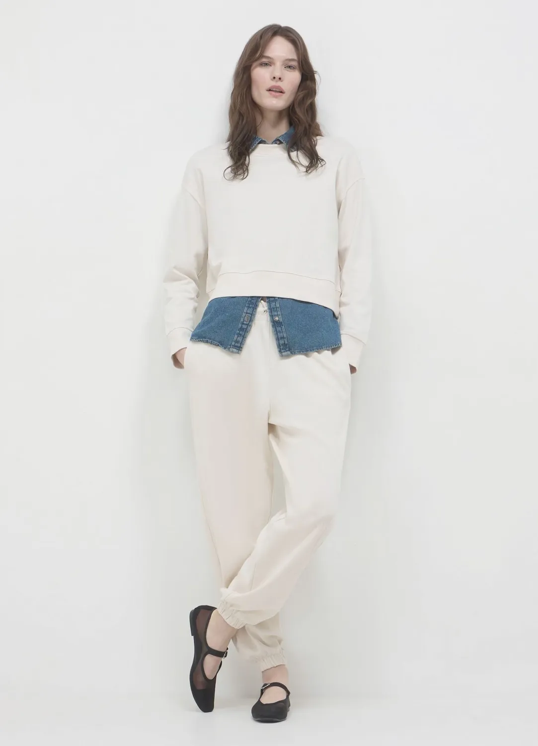 Calliope sweat col rond basic femme coton
