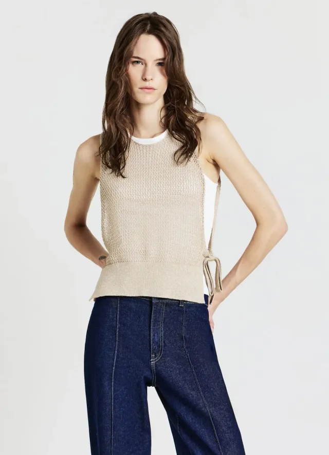 Calliope top ajouré débardeur femme nœuds latéraux