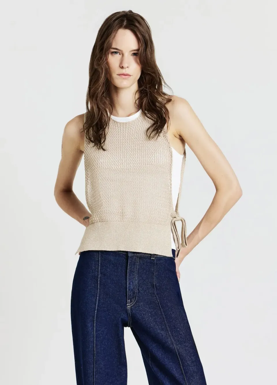 Calliope top ajouré débardeur femme nœuds latéraux