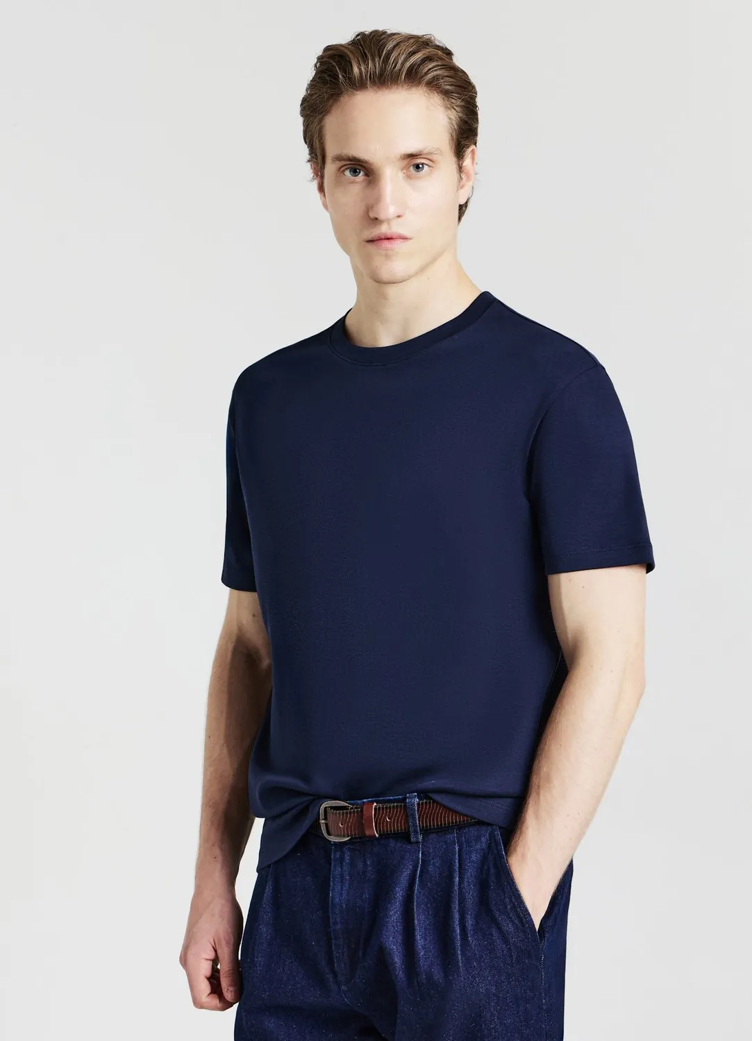 Calliope T-shirt homme coton col rond uni