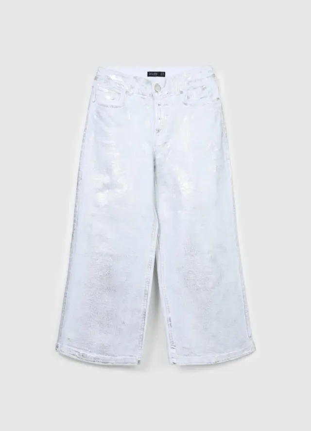 Calliope Culotte Jean femme large effet enduit 5 poches