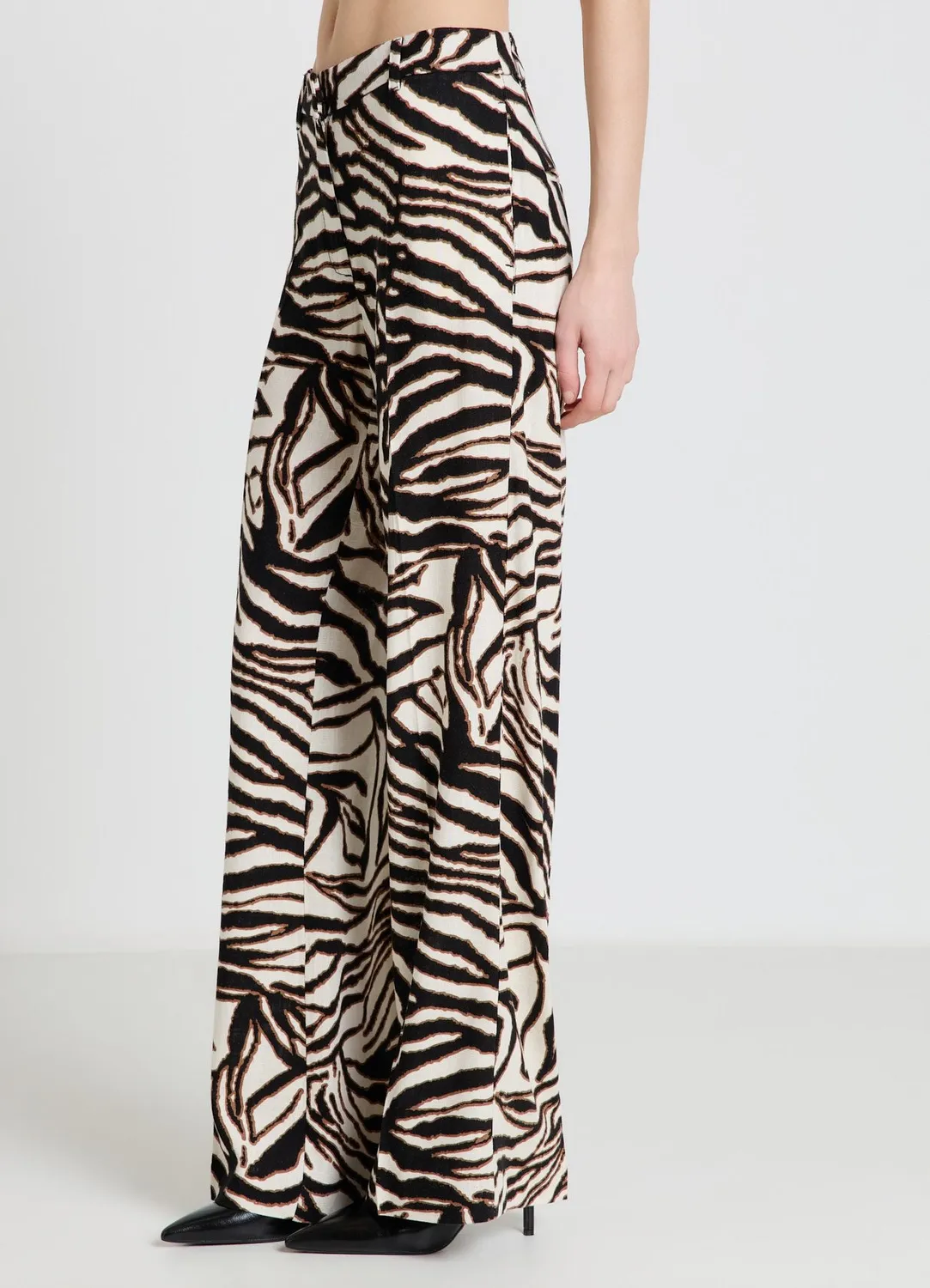 Calliope pantalon palazzo femme imprimé zèbre