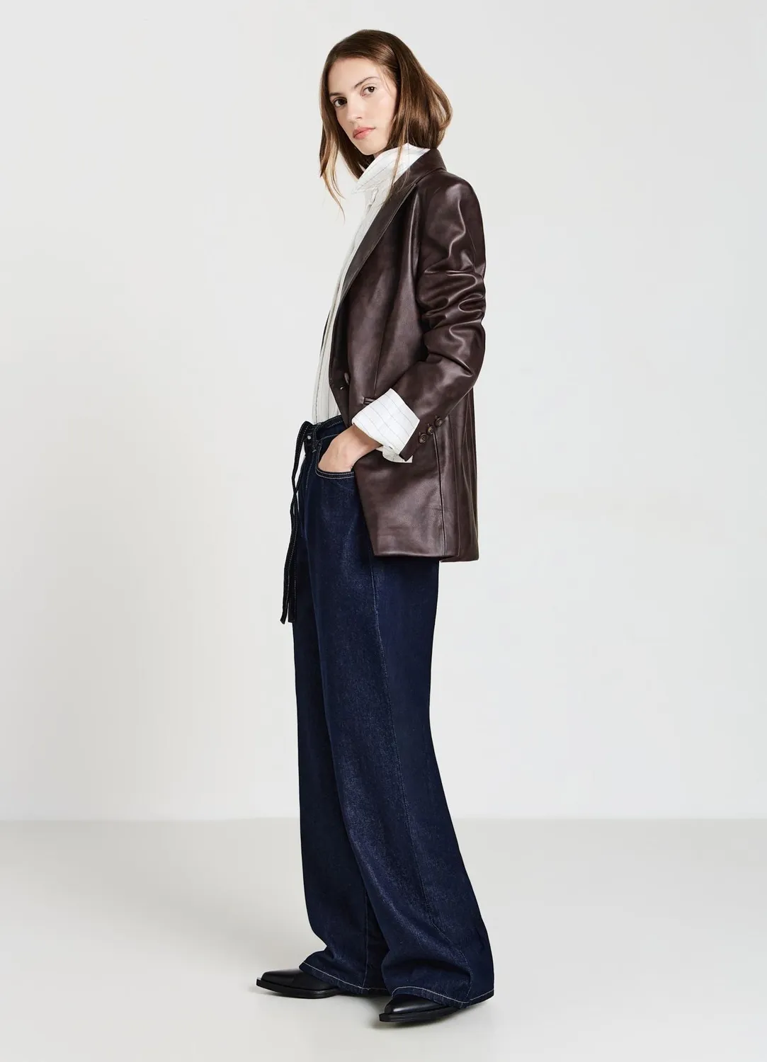 Calliope veste double boutonnage femme simili cuir