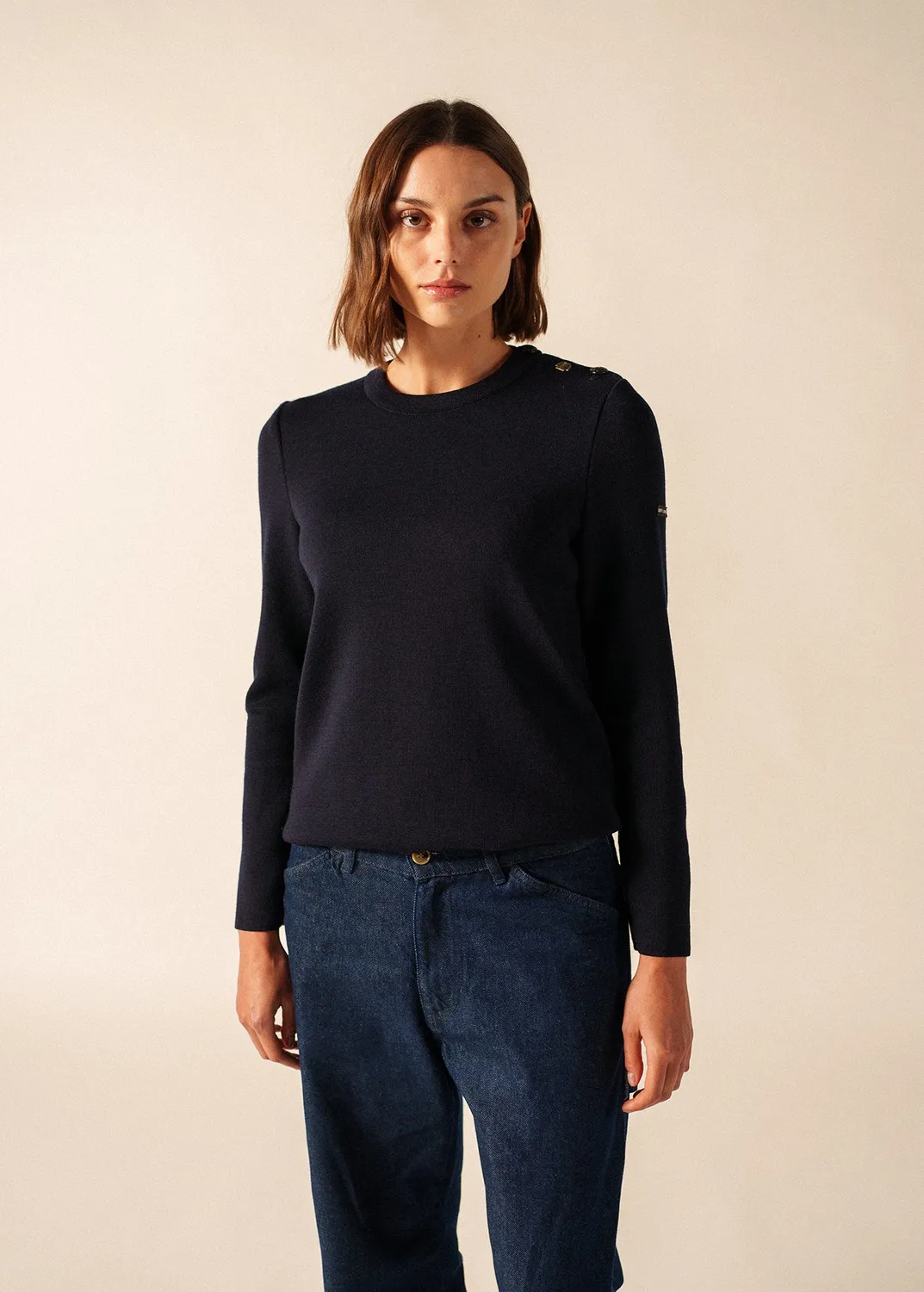 Saint James Brégançon pull marin navy coudières Normandie