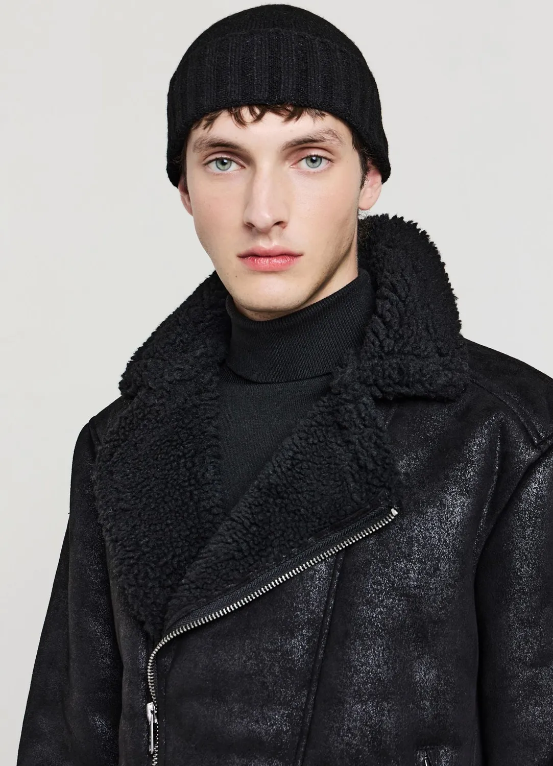 Calliope blouson perfecto homme effet mouton zip