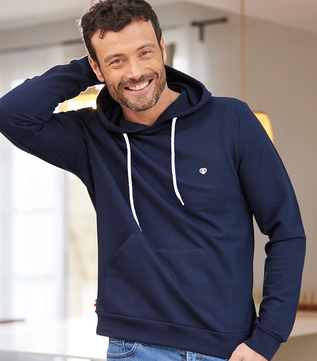 Cocorico Iconique Sweat capuche homme marine coton