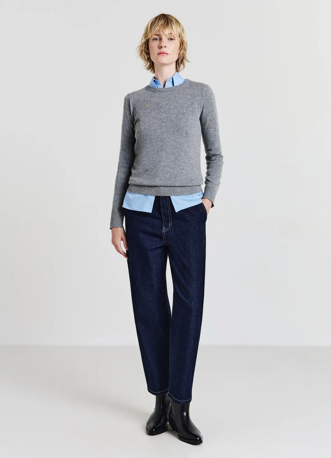 Calliope pull col rond femme maille fine