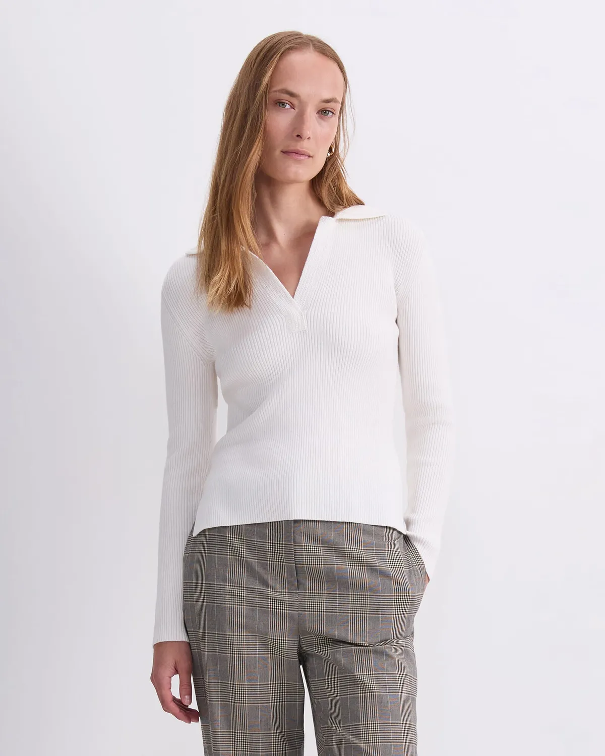 Sportscraft Crafted Collar Rib pull polo femme laine