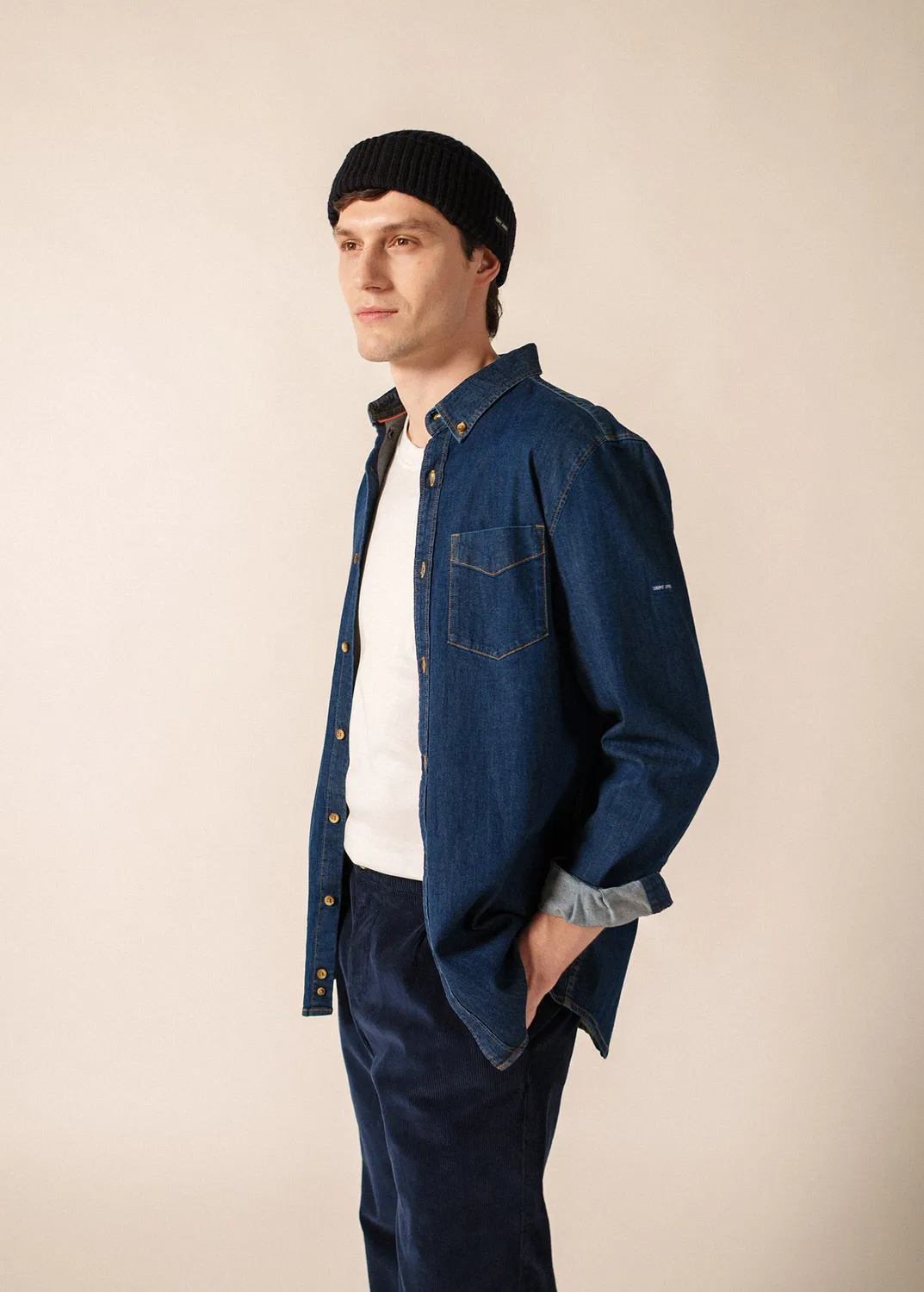 Saint James Lino chemise denim homme coton