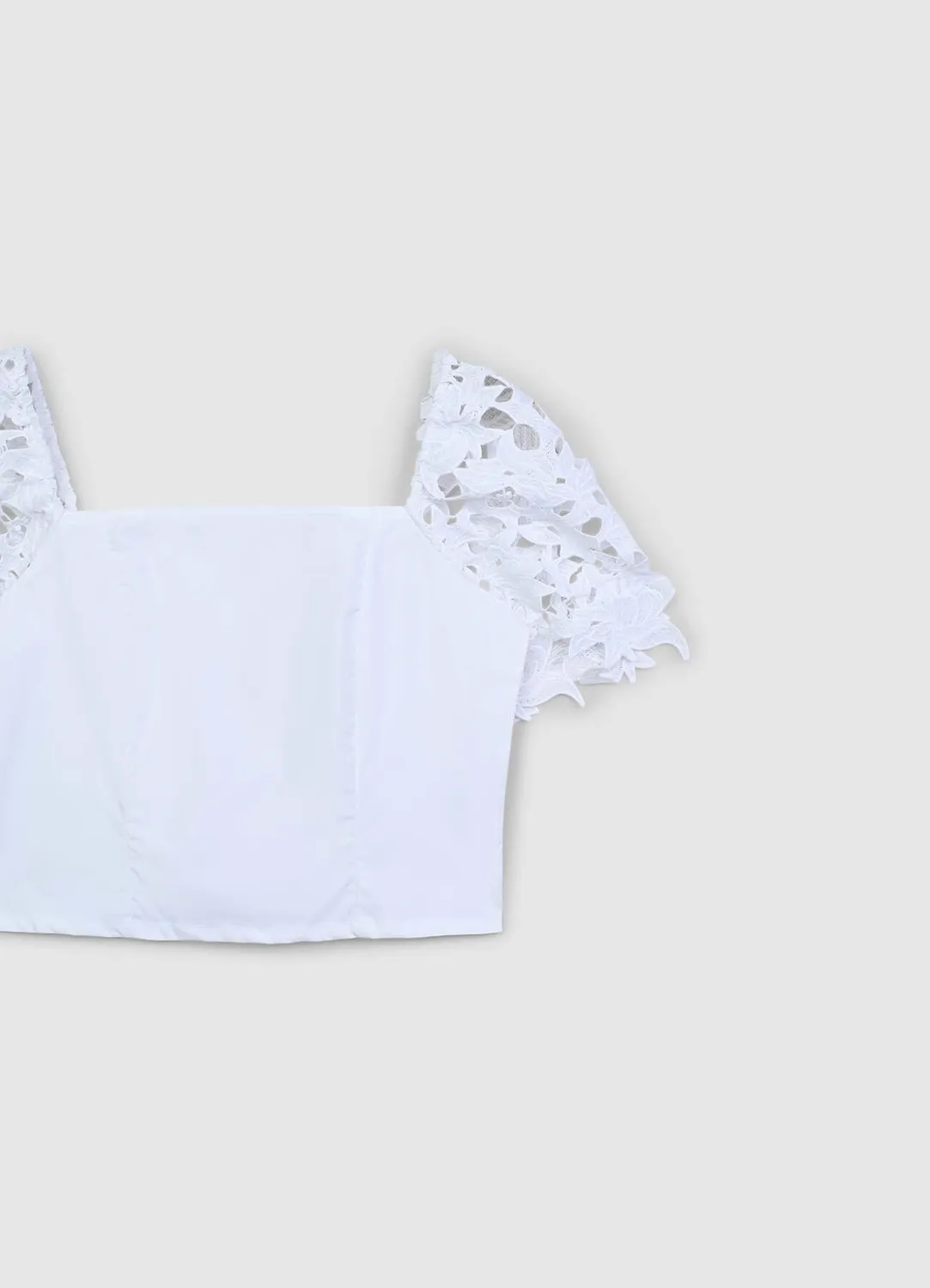 Calliope blouse dentelle col carré regular