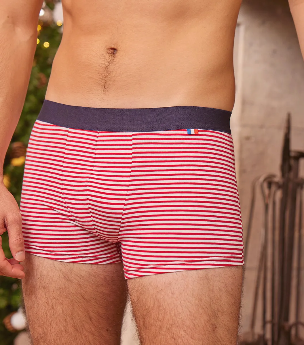 Cocorico Intemporel Marinière Rouge boxer homme coton