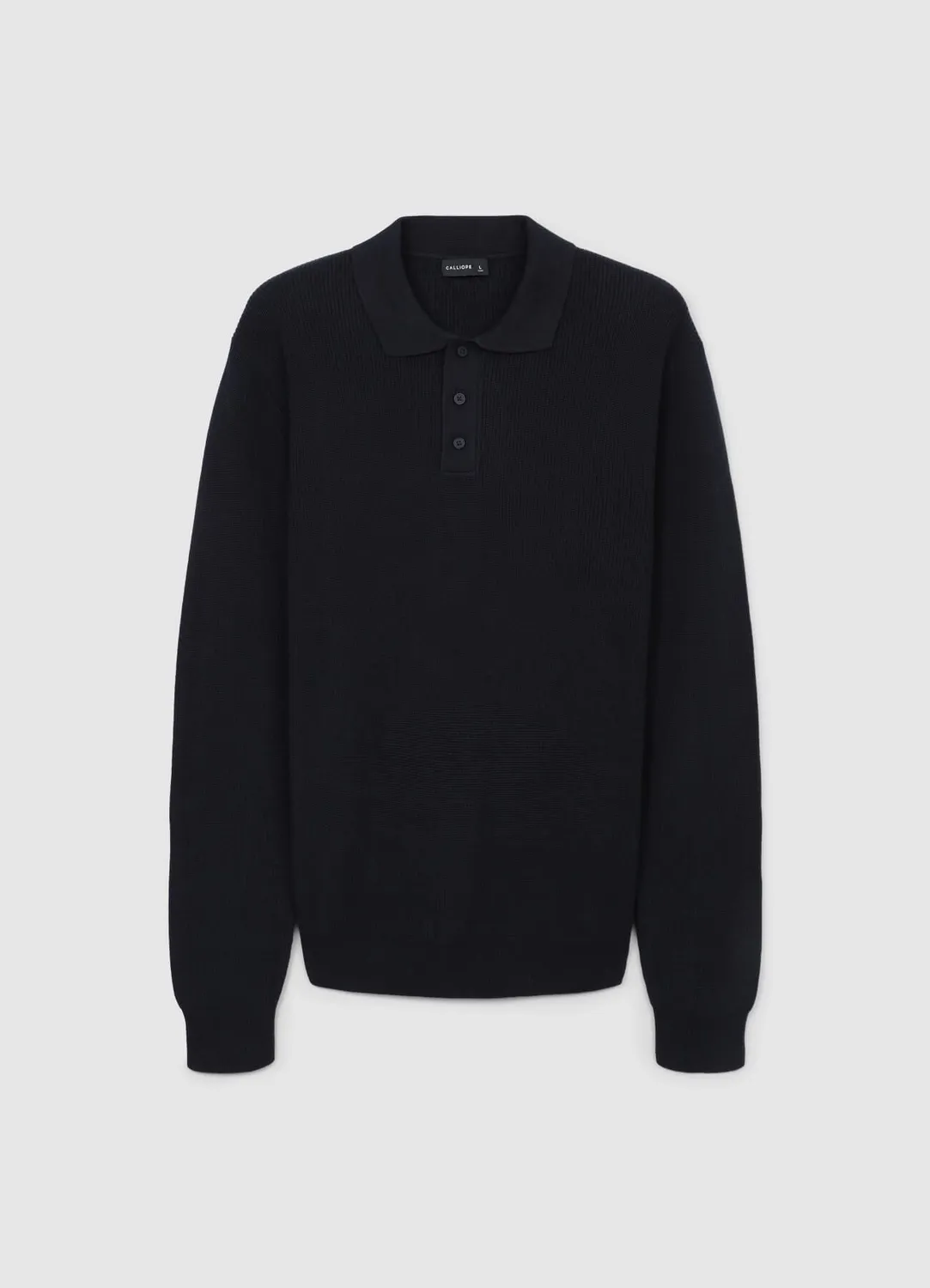 Calliope polo coton homme manches longues boutons