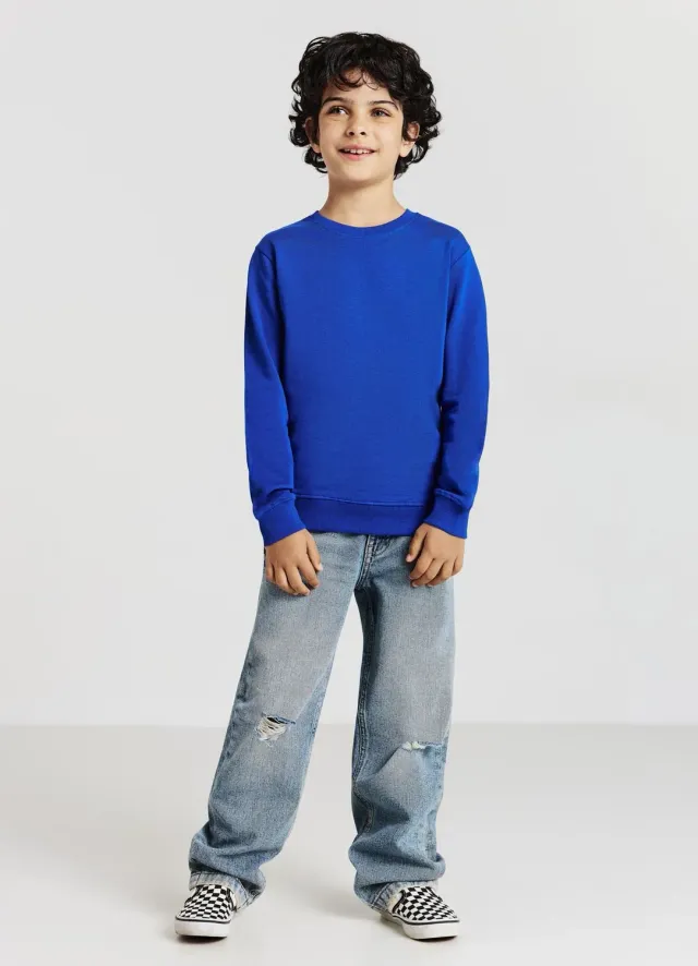Calliope sweat enfant coton col rond uni