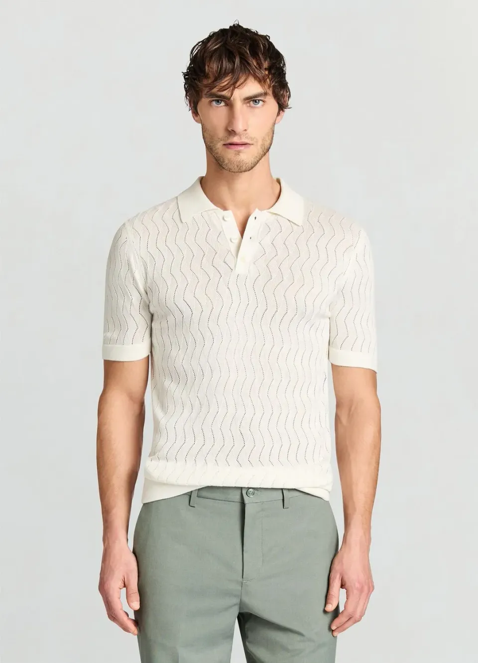 Calliope polo homme manches courtes uni 3 boutons
