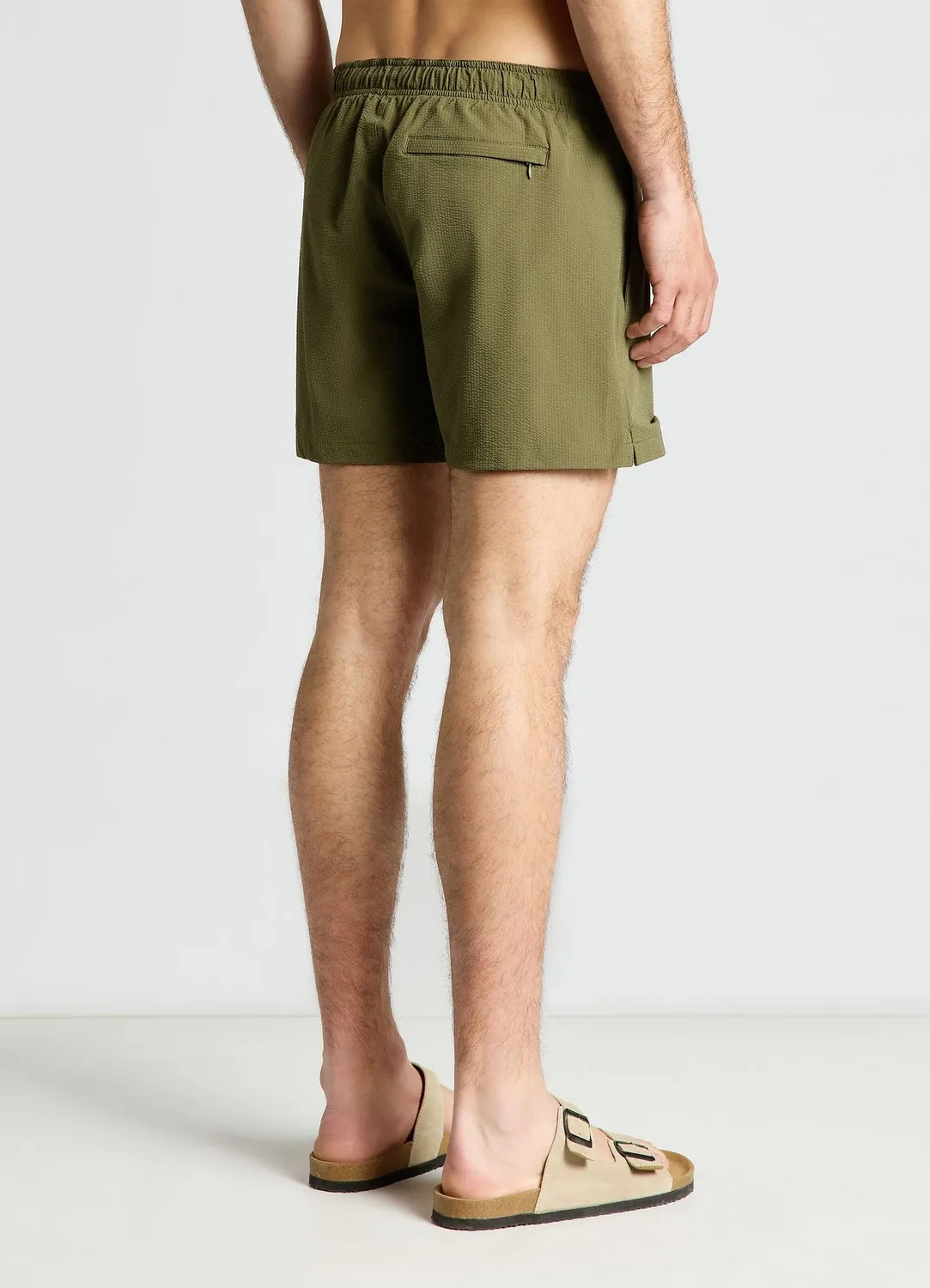 Calliope Bermuda uni Short de bain homme seersucker