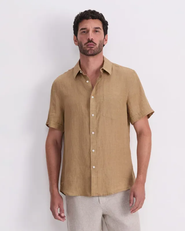 SPORTSCRAFT Delave chemise lin homme manches courtes délavé