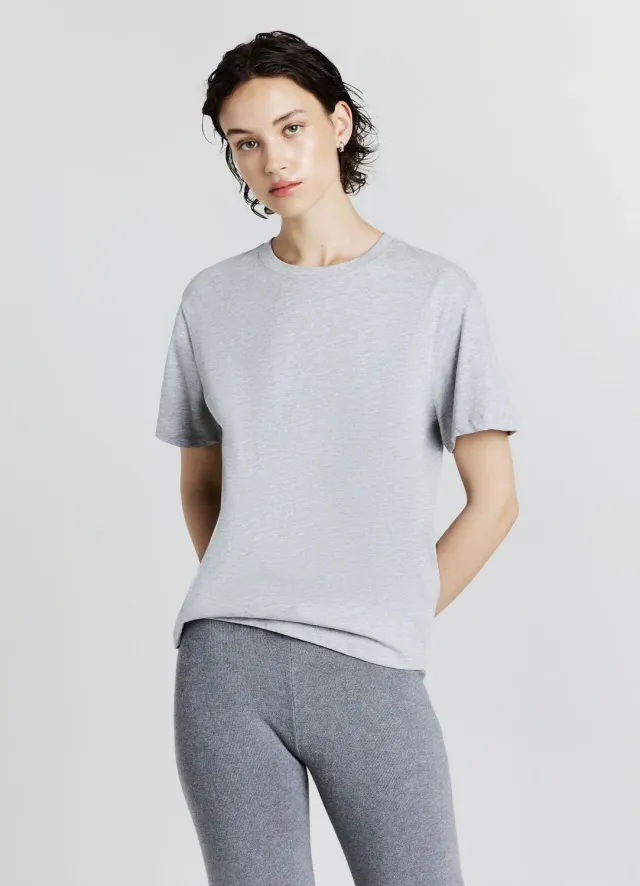 Calliope t-shirt uni coton femme col rond manches courtes