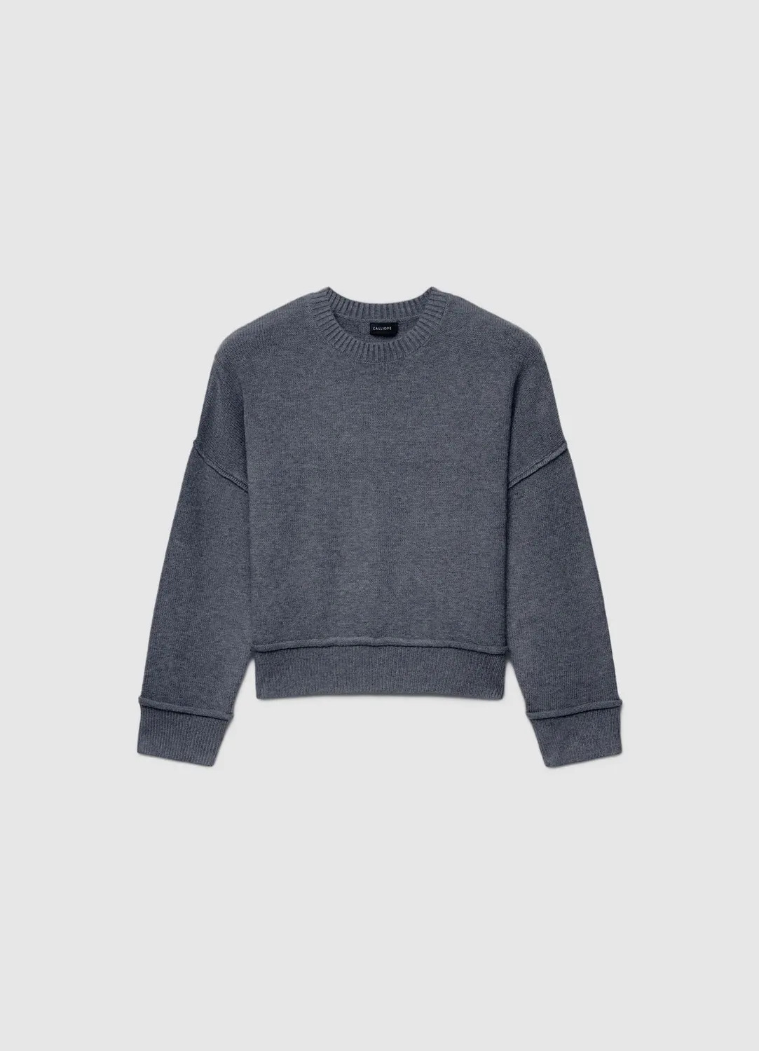 Calliope pull col rond uni femme épaule tombante