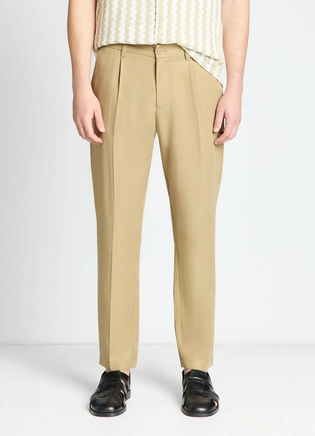 Calliope pantalon droit taille élastique uni homme