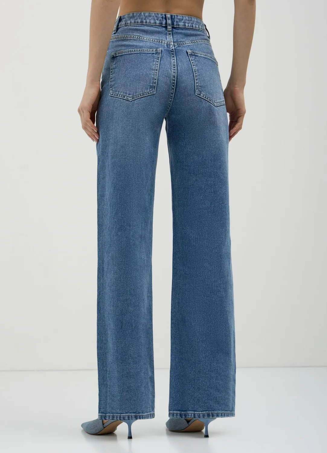 Calliope jean wide leg taille haute femme bleu