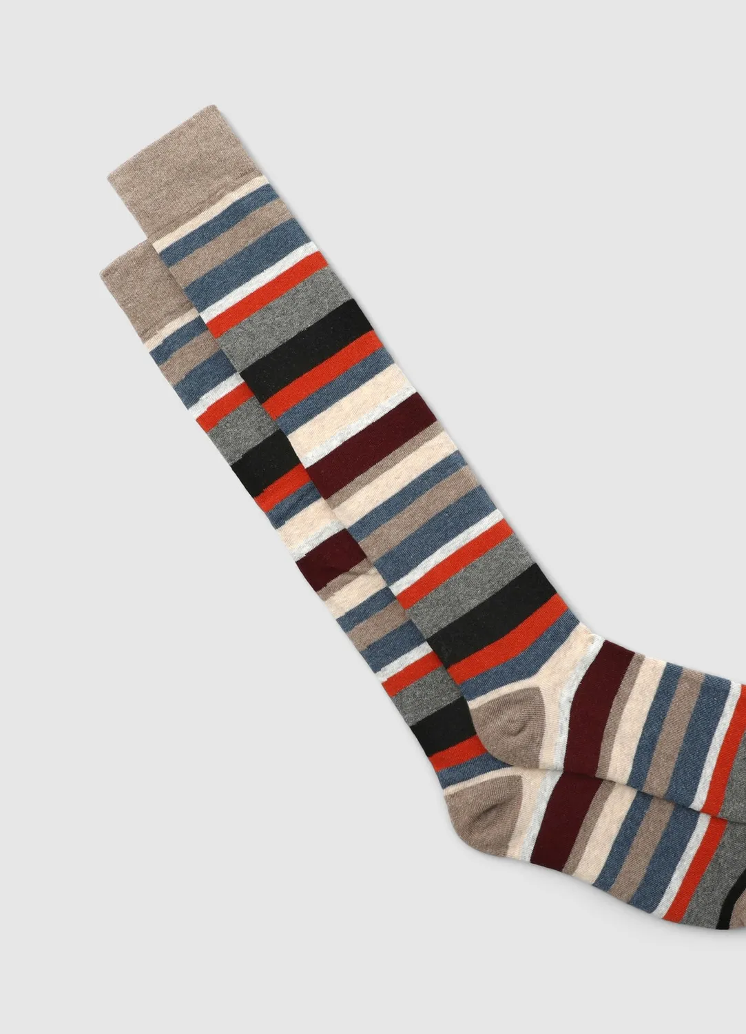 Calliope chaussettes hautes homme rayures multicolore