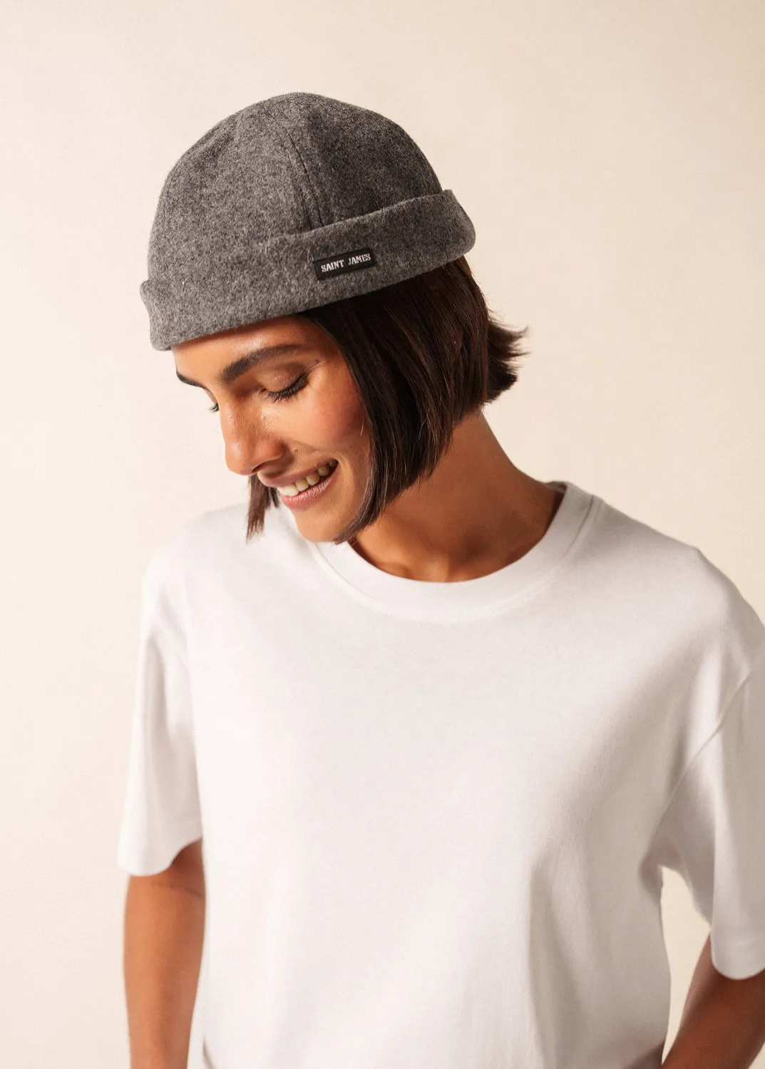 Saint James Miki bonnet marin drap laine gris taille unique