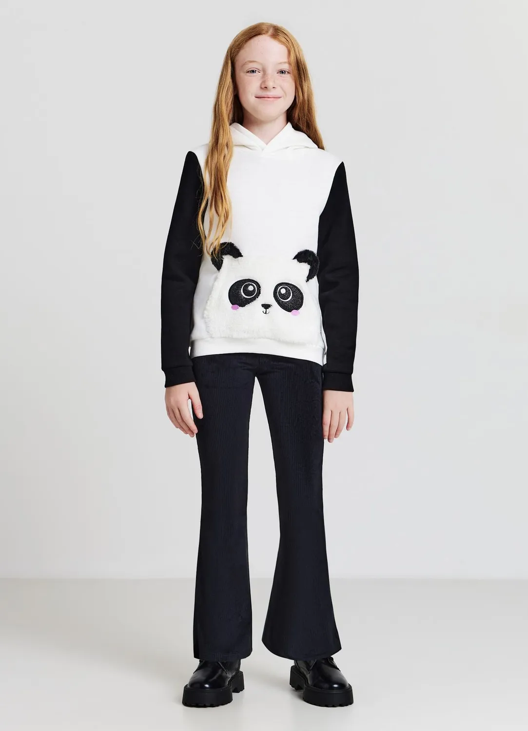 Calliope sweat capuche fille panda poche