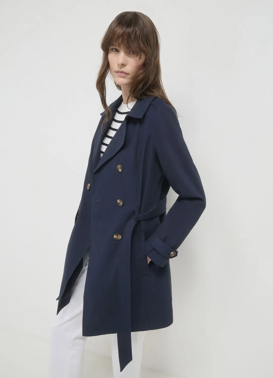 Calliope trench coton uni ceinture femme