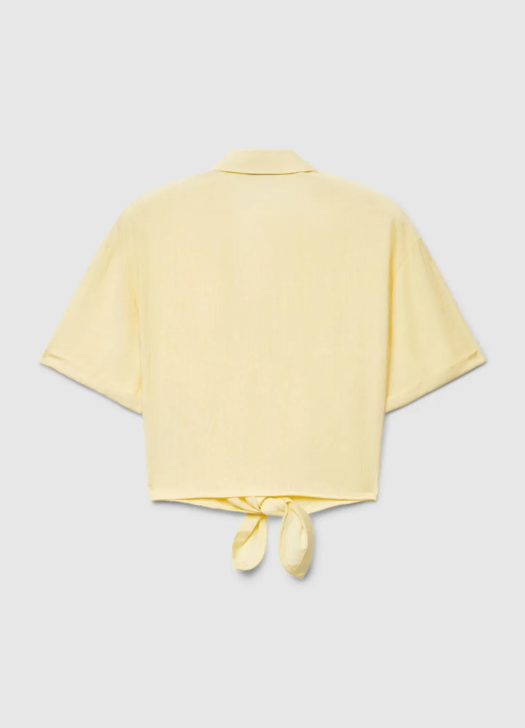 Calliope Chemise femme nouée unie manches courtes