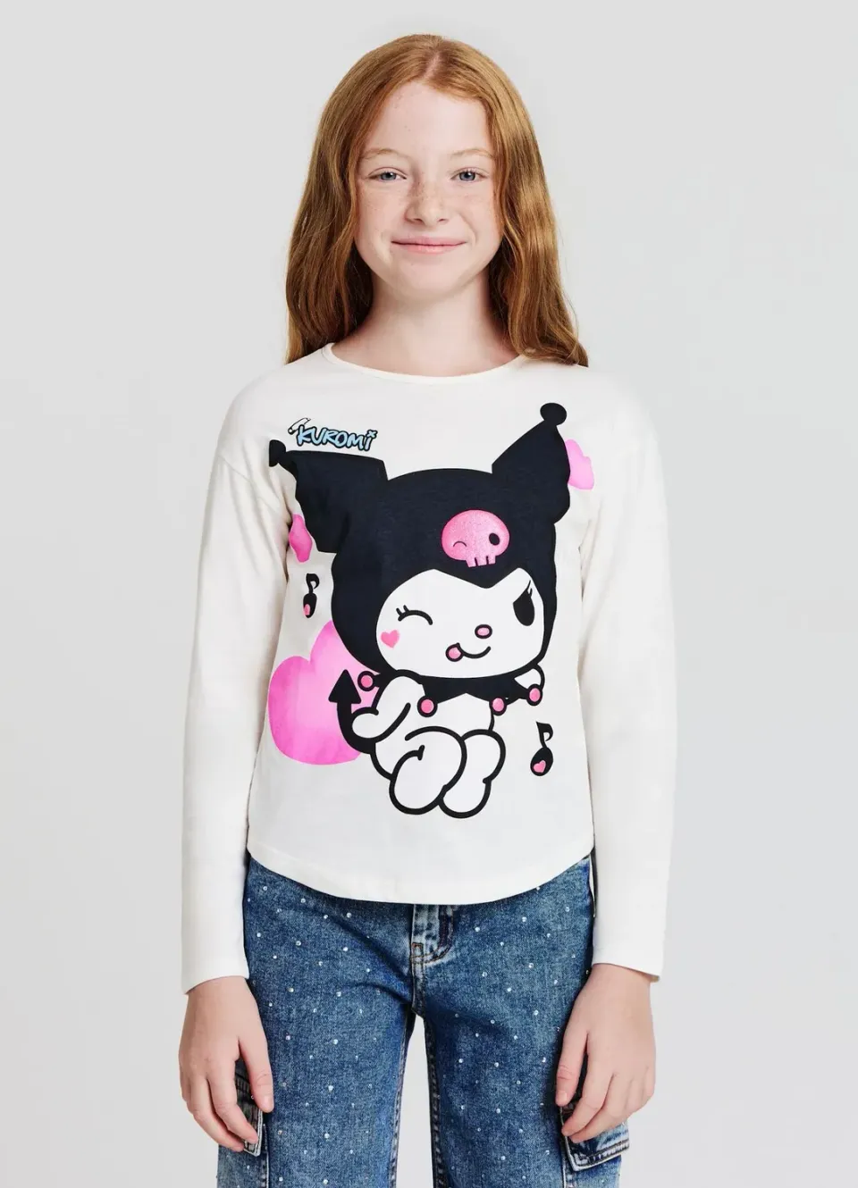 Calliope Kuromi t-shirt fille manches longues imprimé