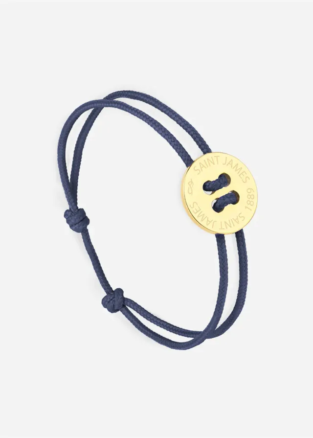 Saint James Bouton bracelet or marine coton