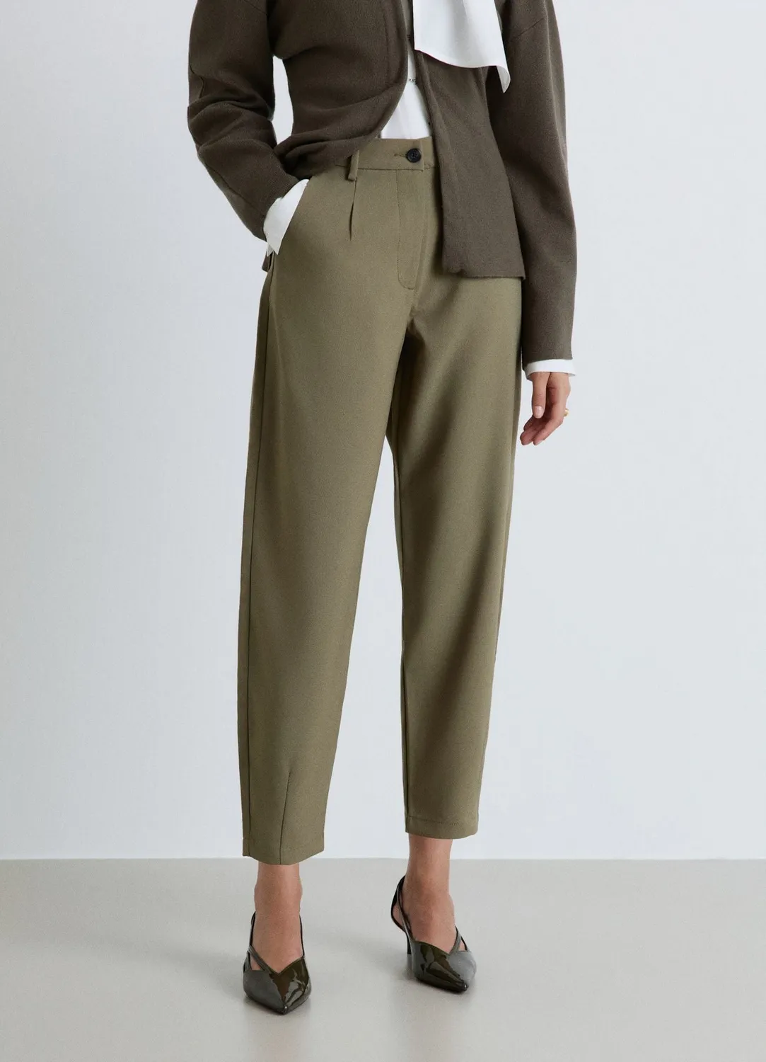 Calliope pantalon balloon uni taille haute poches