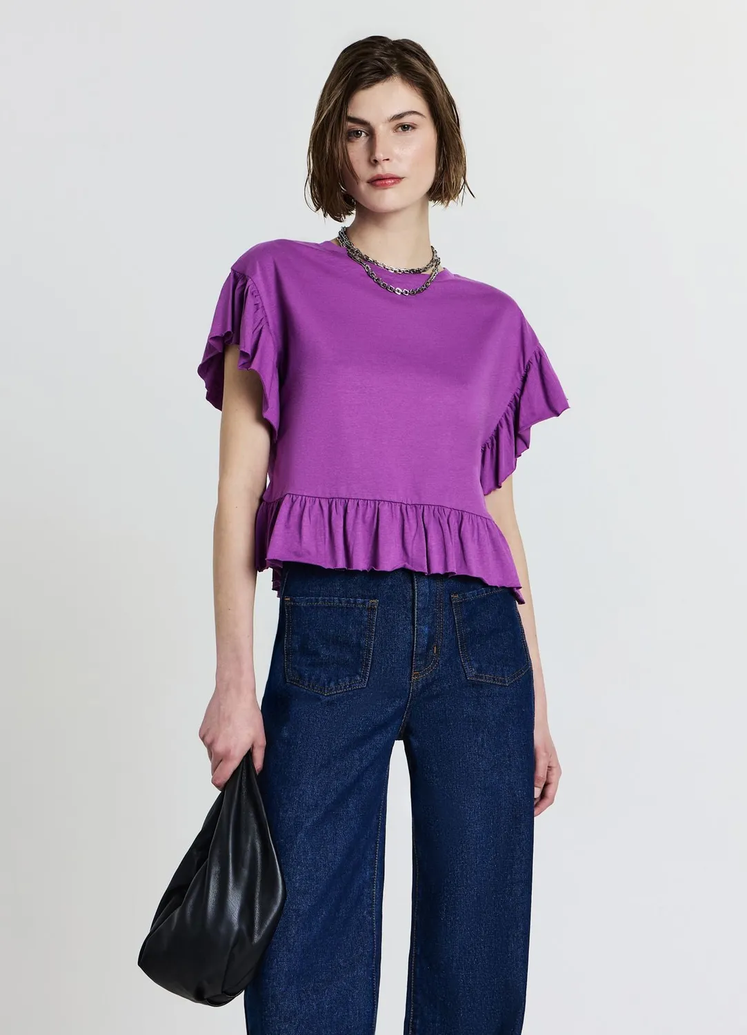 Calliope t-shirt volants femme coton uni
